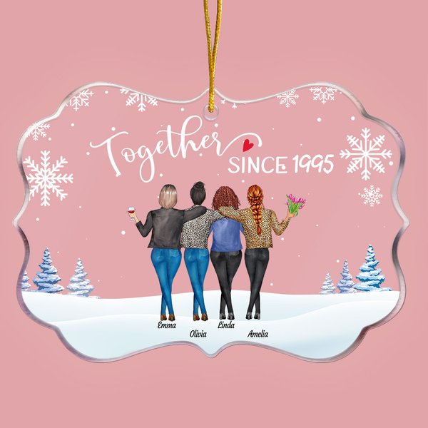 Personalized We Are Together Since One Year Happy Life With Bestie Irregular Shape Acrylic Ornament Birthday Gift for Besties