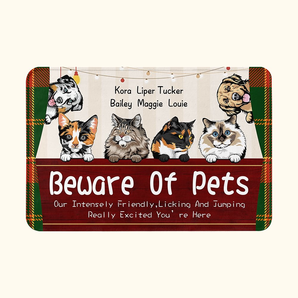 Personalized We Really Excited You're Here Pets' Love for Humans Door Mat  Home Decoration Gift for Pet Lover