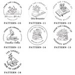 Personalised Flower and Book DIY Name Embosser Stamp with Storage Bag Hand-Held Embossing Stamp Birthday Gift for Books Lover Book Club