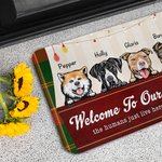 Personalised Welcome To Our House The Humans Just Live Here Door Mat  Birthday Christmas Gift for Dog Cat Lover