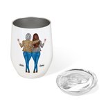 Personalized Besties Alcohol Tolerating Bonding Over 12oz Wine Tumbler Friennship Birthday Gift for Friends