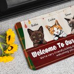 Personalized Welcome To Our Home Happy Pet Family Doormat Home Decoration Birthday Christmas Gift for Dog Cat Lover