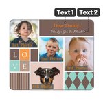 Personalised Photo Collage Mouse Pad Love Desk Mouse Mat with Text Computer Accessory Gift for Dad Mom Grandparent