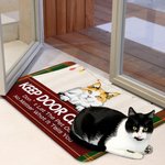 Paillasson personnalisé Keep Door Closed Pets on Stage Home Decoration Birthday Christmas Gift for Dog Cat Lover