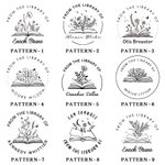 Personalised Flower and Book DIY Name Embosser Stamp with Storage Bag Hand-Held Embossing Stamp Birthday Gift for Books Lover Book Club