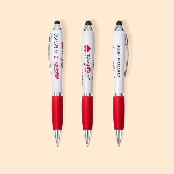 Stylet Capacitif et Stylo à Bille Personnalisé 2 en 1 10 Pcs Nursing is A Work of Heart Cadeau de Remise de Diplôme d'Infirmière pour Infirmière Etudi
