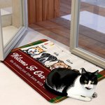 Personalised Welcome To Our House The Humans Just Live Here Door Mat  Birthday Christmas Gift for Dog Cat Lover