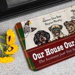 Personalisierte Mein Haus Meine Regeln Netter Hund Katze Türmatte Haus Dekoration Geschenk für Tierliebhaber Besitzer