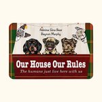 Personalisierte Mein Haus Meine Regeln Netter Hund Katze Türmatte Haus Dekoration Geschenk für Tierliebhaber Besitzer