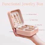 Personalized Floral Rainbow Jewelry Box with Name Colorful Travel Accessory Wedding Anniversary Birthday Gift for Women Girls