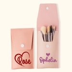 Personalizzato Glitter nome Borsa spazzola cosmetica portatile con 8 pennelli trucco Compleanno regalo di nozze per le donne damigella d'onore