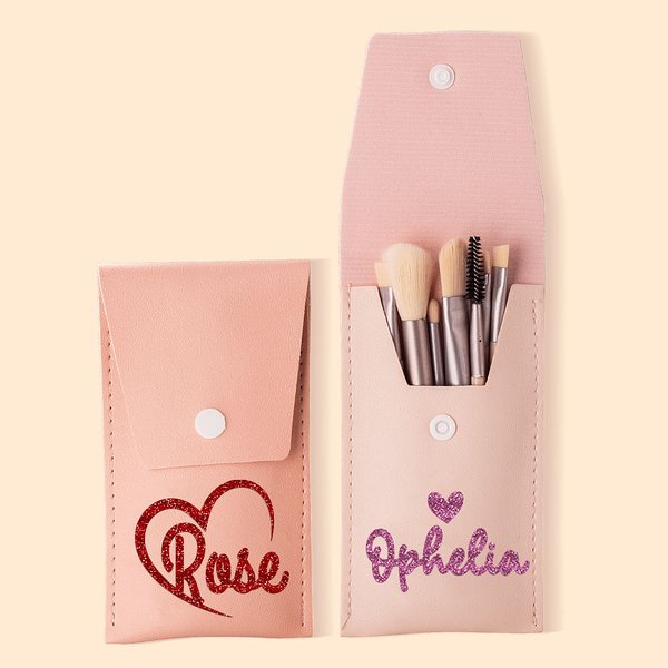 Sac à pinceaux portable avec 8 pinceaux de maquillage Cadeau d'anniversaire et de mariage pour femmes et demoiselles d'honneur