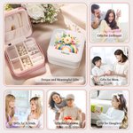 Personalized Floral Rainbow Jewelry Box with Name Colorful Travel Accessory Wedding Anniversary Birthday Gift for Women Girls