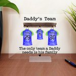 Personalisierte Fußball Leben Fußball Shirts Acryl Plaque lustige Familie Andenken Geburtstagsgeschenk für Papa Mama Großeltern Sportliebhaber