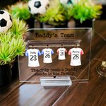 Personalisierte Fußball Leben Fußball Shirts Acryl Plaque lustige Familie Andenken Geburtstagsgeschenk für Papa Mama Großeltern Sportliebhaber