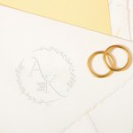 Personalised Wedding Book Embosser Stamp Hand Held Embosser Set with Initial and Name Wedding Gift for Couples Newlyweds