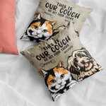 Personalized This Is My Couch Go Sit Over There Paw Print Throw Pillow Cover Cute Dog Cat Home Decoration Birthday Gift for Pet Lover Owner