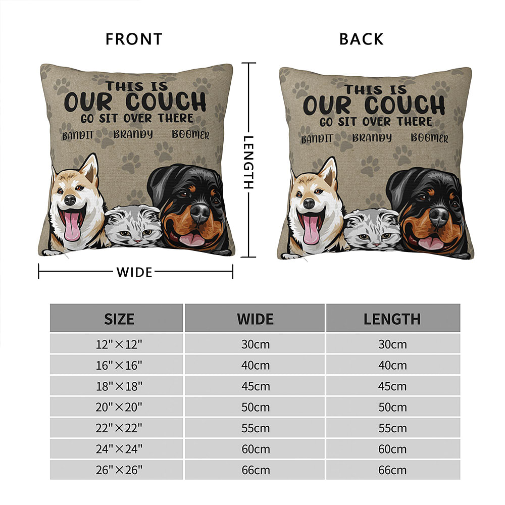 This Is Our Couch Go Sit Over There - Dog & Cat Personalized Custom Pillow - Gift For Pet Owners, Pet Lovers main image 1