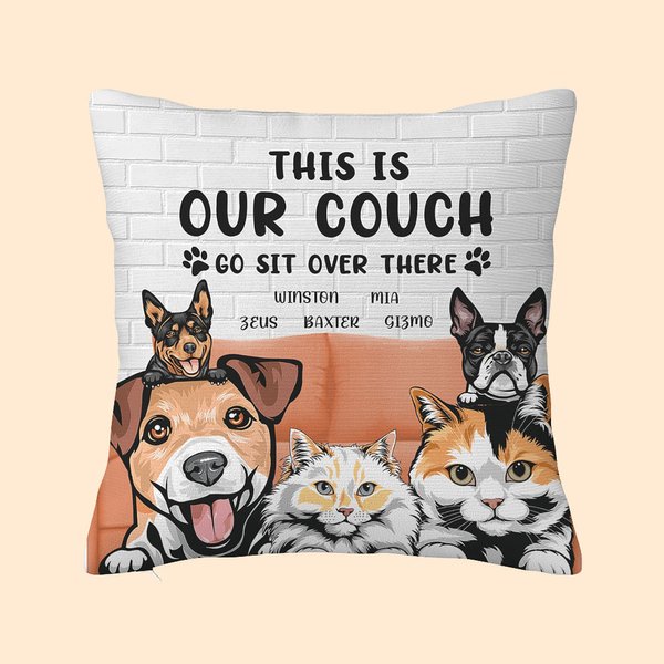 Henkilökohtainen Pet Party Tämä on minun sohva Go Sit Over There heittää tyynyn kansi kotisohva sisustus syntymäpäivälahja kissa koira rakastaja