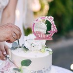 Personalised Mr & Mis  Disco Ball Wedding Cake Topper with Family Name & Date Wedding Anniversary Cake Decoration for Bride Groom