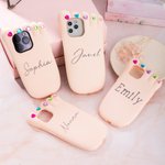 Personalized Funny 3D Foot Shaped Phone Case Cute Phone Accessory with Name and Heart Shape Rhinestone Birthday Gift for Her