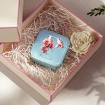 Personalized Rose Butterfly Travel Jewelry Box Portable Case with Initial and Name Birthday Valentine's Day Gift for Women Girls