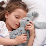 Personalized Soft Cotton Stuffed Bunny Plush Comforter Toy with Text Easter Keepsake Gift for Kids