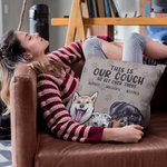 Personalized This Is My Couch Go Sit Over There Paw Print Throw Pillow Cover Cute Dog Cat Home Decoration Birthday Gift for Pet Lover Owner