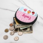 Personalized Colorful Butterflies Cupcakes Kids Coin Wallet with Name Birthday Gift for Girls