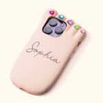 Personalized Funny 3D Foot Shaped Phone Case Cute Phone Accessory with Name and Heart Shape Rhinestone Birthday Gift for Her