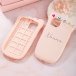 Personalized Funny 3D Foot Shaped Phone Case Cute Phone Accessory with Name and Heart Shape Rhinestone Birthday Gift for Her