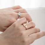 Personalised Infinity Ring with Two Birth Flowers Women Zircon Jewellery Valentine's Day Birthday Gift for Couple Best Friend