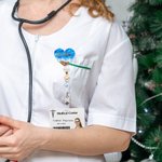 Personalised Ocean Heart Retractable Beaded Acrylic Badge Reel Birthday Gift for Nurse Doctor