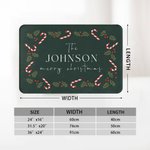 Personalized Colorful Candy Cane Christmas Doormat with Family Name Gift for Family Friend