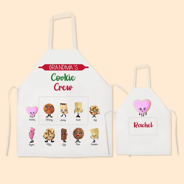 Delantal personalizado Cookie Crew con nombre Regalo para la familia