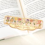 Marcapáginas de metal personalizado Nana's Garden Birth Flower con nombre ahuecado Regalo de cumpleaños para el Día de la Madre para la abuela madre a