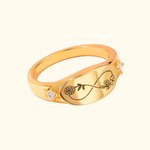 Personalised Infinity Ring with Two Birth Flowers Women Zircon Jewellery Valentine's Day Birthday Gift for Couple Best Friend