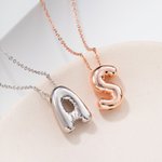 Personalizada Burbuja Letra Globo 3D Collar Alfabeto Inicial Cumpleaños Día de San Valentín Joyería para Mujeres Niñas