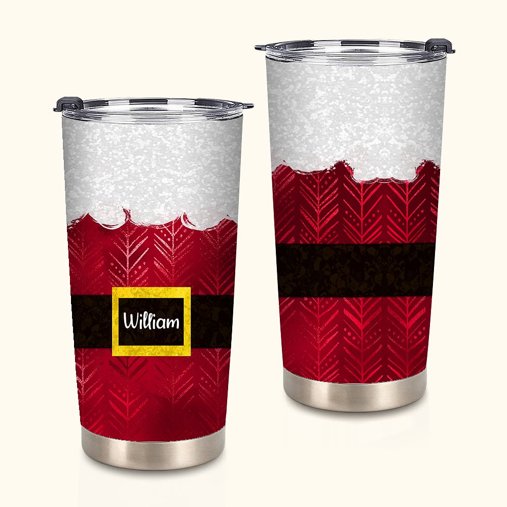 Personalized 20oz Food Grade Stainless Steel Santa Christmas Tumbler with Name 20oz Tumbler Christmas Gift for Family Friends tumbler