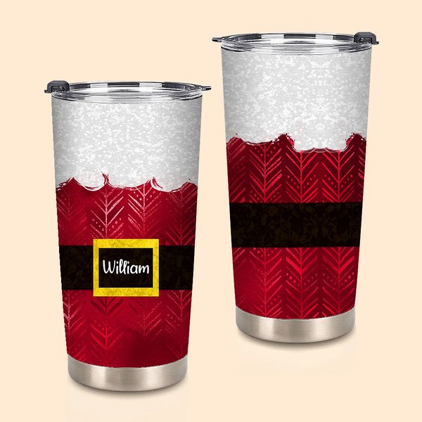 Personalized 20oz Food Grade Stainless Steel Santa Christmas Tumbler with Name 20oz Tumbler Christmas Gift for Family Friends tumbler