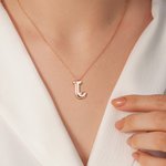 Personalizada Burbuja Letra Globo 3D Collar Alfabeto Inicial Cumpleaños Día de San Valentín Joyería para Mujeres Niñas