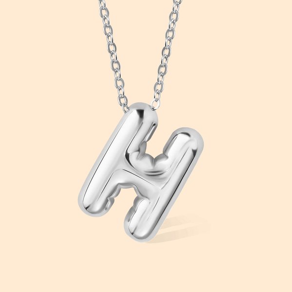 Personalizada Burbuja Letra Globo 3D Collar Alfabeto Inicial Cumpleaños Día de San Valentín Joyería para Mujeres Niñas