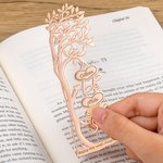 Marque-page en Acier Inoxydable Personnalisé avec Nom et Texte Signet en Forme d'Arbre Généalogique Cadeau Anniversaire pour Amoureux des Livres