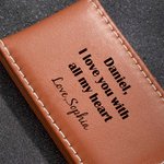 Pince à Billets Magnétique Personnalisée avec Texte Clip en Cuir Cadeau Anniversaire Saint-Valentin Fête des Pères pour Mari Petit Ami Papa