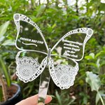 Personalized Memorial Butterfly Ground Stake Grave Cemetery Outdoor Garden Decoration Sympathy Gift or Family Friend