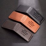 Pince à Billets Magnétique Personnalisée avec Texte Clip en Cuir Cadeau Anniversaire Saint-Valentin Fête des Pères pour Mari Petit Ami Papa