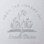 Personalised Flower and Book DIY Name Embosser Stamp with Storage Bag Hand-Held Embossing Stamp Birthday Gift for Books Lover Book Club