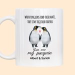Personlig You Are My Penguin keramikmugg med namnJul Alla hjärtans dag-present för par