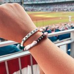 Personalised Handmade Baseball Adjustable Bead Bracelet with Name Sport Theme Team Spirit Birthday Gift for Kids Teen