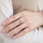 Personalisierte Geburt Blume Ring mit Geburtsstein einstellbar Schmuck Jahrestag Geburtstag Geschenk für Sie